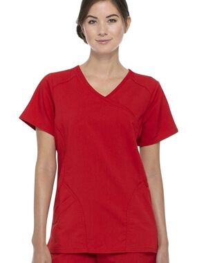 Women's Scrubstar Premium V Neck Scrub Top-Red- Size Small